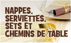 Nappes, serviettes, sets et chemins de tables